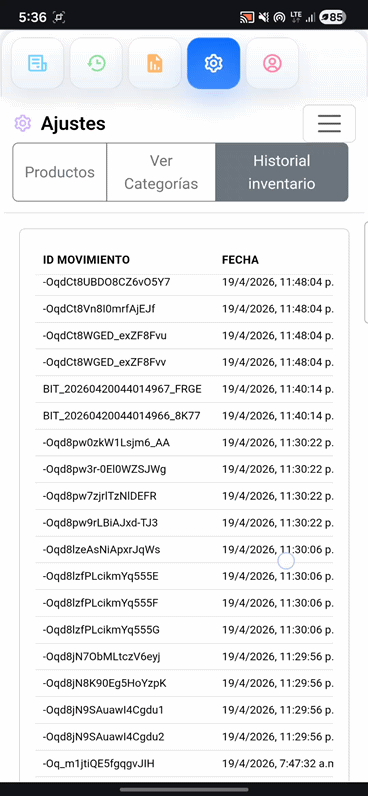 Control de inventario
